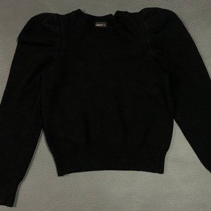 Women's Black Puff Sleeve Sweater